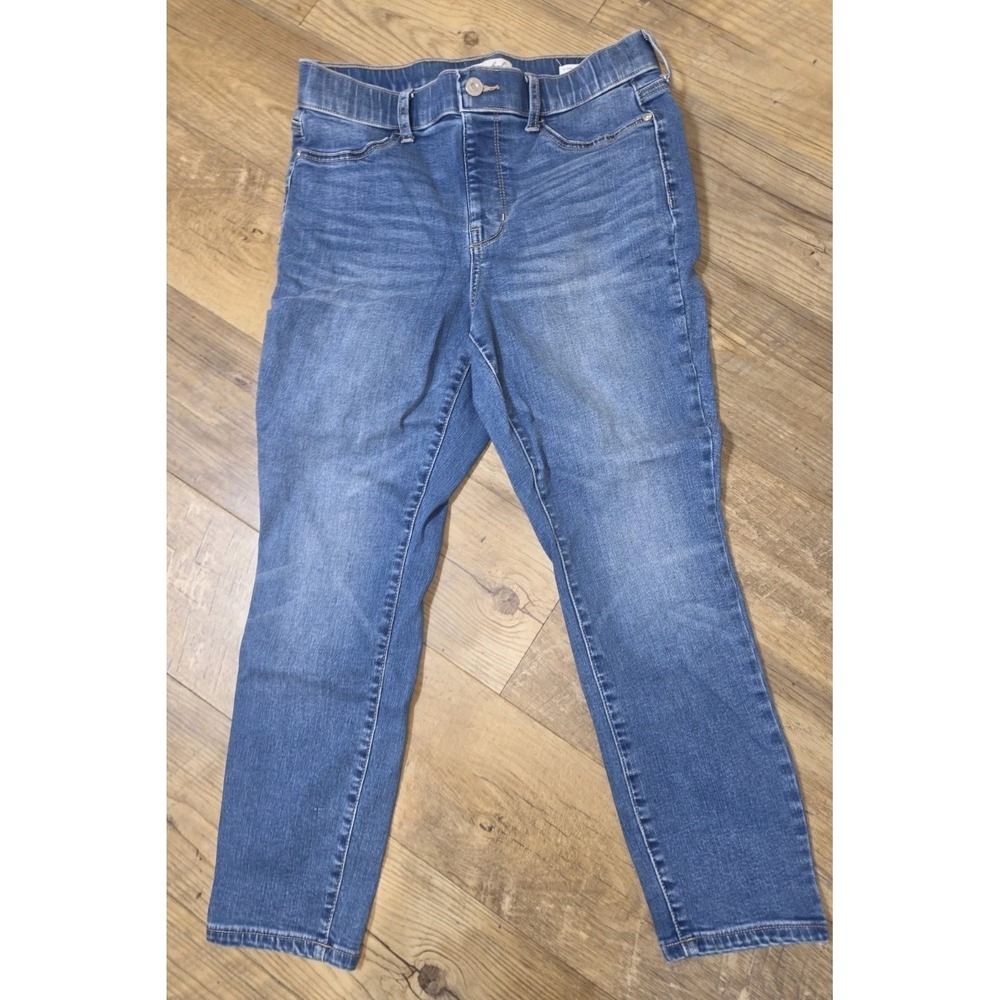 Wonderly Womens 8P High-Rise Pull-On Skinny Crop Jeans Jeggings Blue 8 Petite